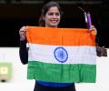 Manu Bhaker's National Anthem Tribute