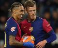 PIX: Barca, Napoli's title bids on track; PSG beaten