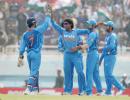 Ranchi ODI Images: Bowlers help India take 2-1 lead