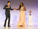 Champions Djokovic, Serena show off their footwork at Wimbledon ball