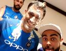 PHOTOS: Team India 'cakesmash' Dhoni on his birthday