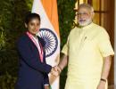 PHOTOS: PM Modi interacts with women's cricket team