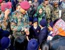 PICS: Lt Co. Dhoni's surprise visit to Army Public School in Srinagar