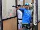 First Look: Dhoni goes shooting after practice washed out