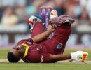 West Indies batsman Lewis retires hurt with record 176