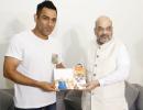 PHOTOS: Amit Shah meets MS Dhoni