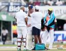 PHOTOS: Dangerous pitch halts play on Day 3 after India seize control