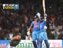 PHOTOS: Karthik six off last ball seals India's T20 tri-series win