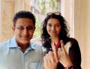 Poll dance: Kumble casts his vote