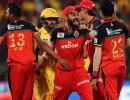 IPL PHOTOS: MS excels, but RCB win off last ball