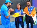 Hit in stands by Rohit six, fan gets autographed hat