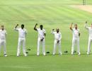 South Africans raise fists before Test against Lanka