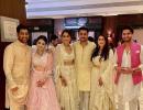 Dhoni matches Sakshi's shimmery lehenga