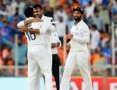 Axar, Rohit put India on top in pink-ball Test