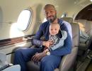 Pandya Jr enjoys first flight with daddy