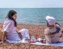 Mayank and Missus enjoy Brighton Beach