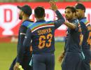 1st T20 PIX: Surya, Bhuvi shine as India trounce SL