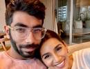 Sanjana and Bumrah get lovey-dovey