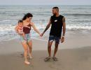 Natasa, Hardik, Agastya enjoy the beach