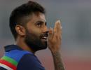 Suryakumar misses NZ match due to 'back spasms'