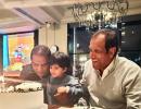 Azhar rings in birthday with Sania and Family