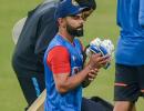 PIX: Kohli sharpens batting skills at India practice