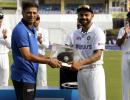 Dravid presents Kohli special cap on 100th Test