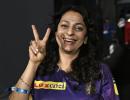 Juhi All Smiles As KKR Win!