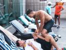 SEE: SRH Players Enjoy Pool Volleyball