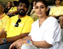 PIX: Nayanthara, Dhanush enjoy CSK vs MI match