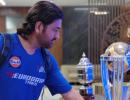 Dhoni Reunited with World Cup Trophy