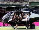 SEE: Warner Lands At SCG In Helicopter!