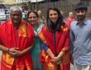 Smriti Mandhana offers prayers at Tirupati temple