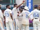 PIX: Ashwin shines as dominant India trounce B'desh