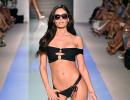 Watch out! Bikini-clad women on the runway