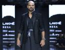 Shikhar Dhawan walks the ramp at Lakme Fashion Week