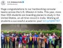 US okays RECORD 55,000 student visas