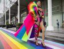 Celebs Rock Rainbow Colours On The Ramp