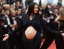 Adriana Bares Baby Bump At Cannes