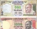 Rs 1,000 and Rs 500 notes to sport new design