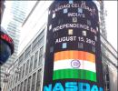 I-Day: NASDAQ turns saffron, white and green