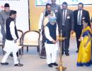 PM inaugurates Bharatiya Mahila Bank, Sonia attends function