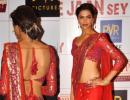 The Sexy Red Sari, worn Bollywood style