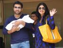 PIX: Shilpa Shetty brings her baby home