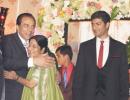 PIX: Sushma Swaraj, Advani attend Ahana Deol's wedding reception