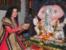 PIX: Sambhavna Seth, Vivek Oberoi, Govinda's Ganpati celebrations