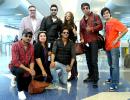 PIX: Shah Rukh, Deepika land in Houston