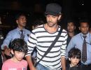 Spotted: Hrithik Roshan and sons at the Mumbai airport