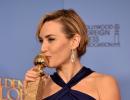 Golden Globes 2016: Kate Winslet, Matt Damon show off their awards