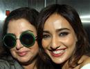 PIX: Farah Khan watches a film with Neha Sharma